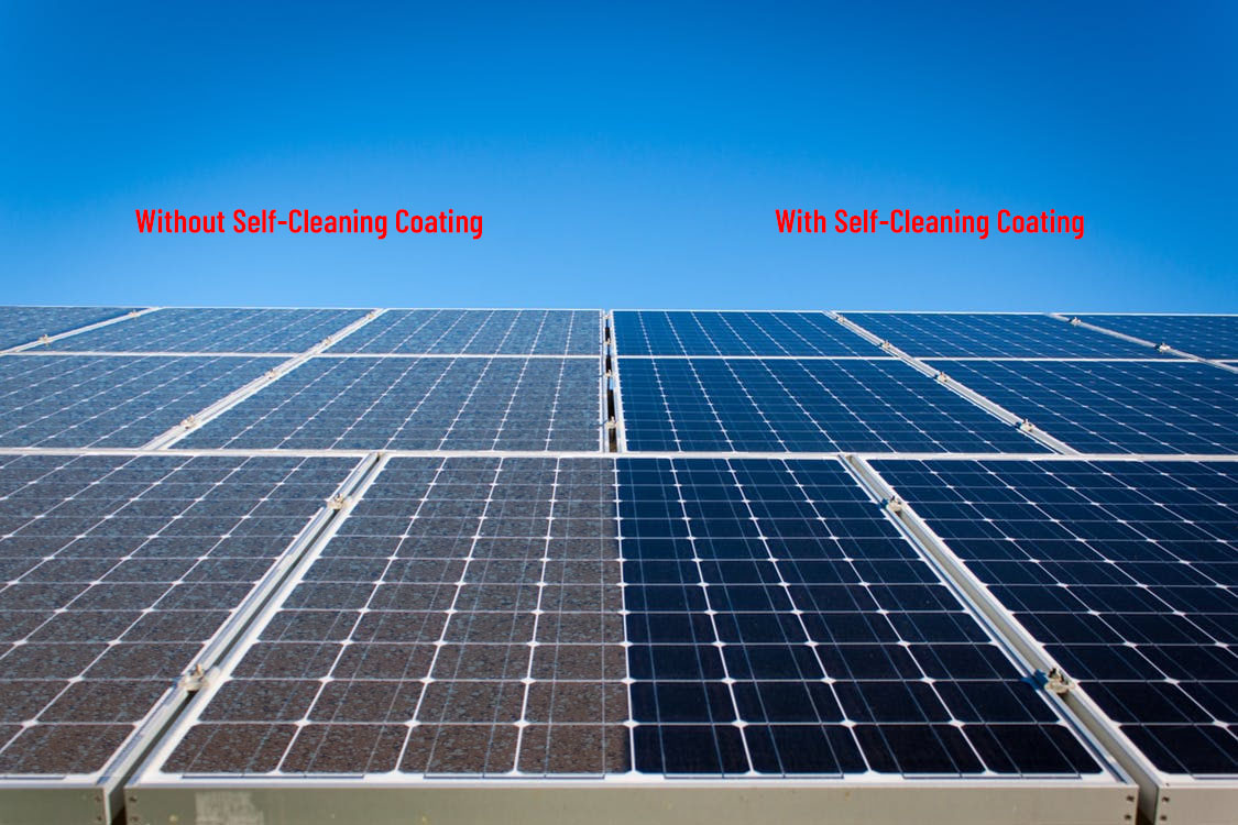 Solar Panels with Self-Cleaning Coating