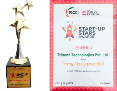 Award certificate and trophy TriNano Technologies renewable energy