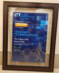 IET Cetificate TriNano Technologies renewable energy, photovoltaic cells, solar cells